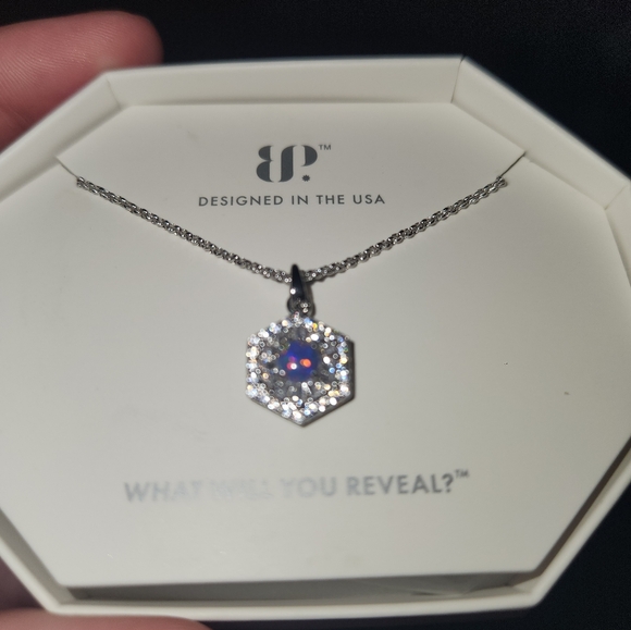 Bomb Party Necklace RBP7716 Say it with Flair Lab Grown Grey Fire Opal NIB - Picture 3 of 8